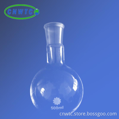 Glass Erlenmeyer Flask and Round Bottom Flask for Laboratory Use